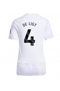 Manchester United Matthijs de Ligt #4 Jalkapallovaatteet Naisten Vieraspaita 2025-26 Lyhythihainen